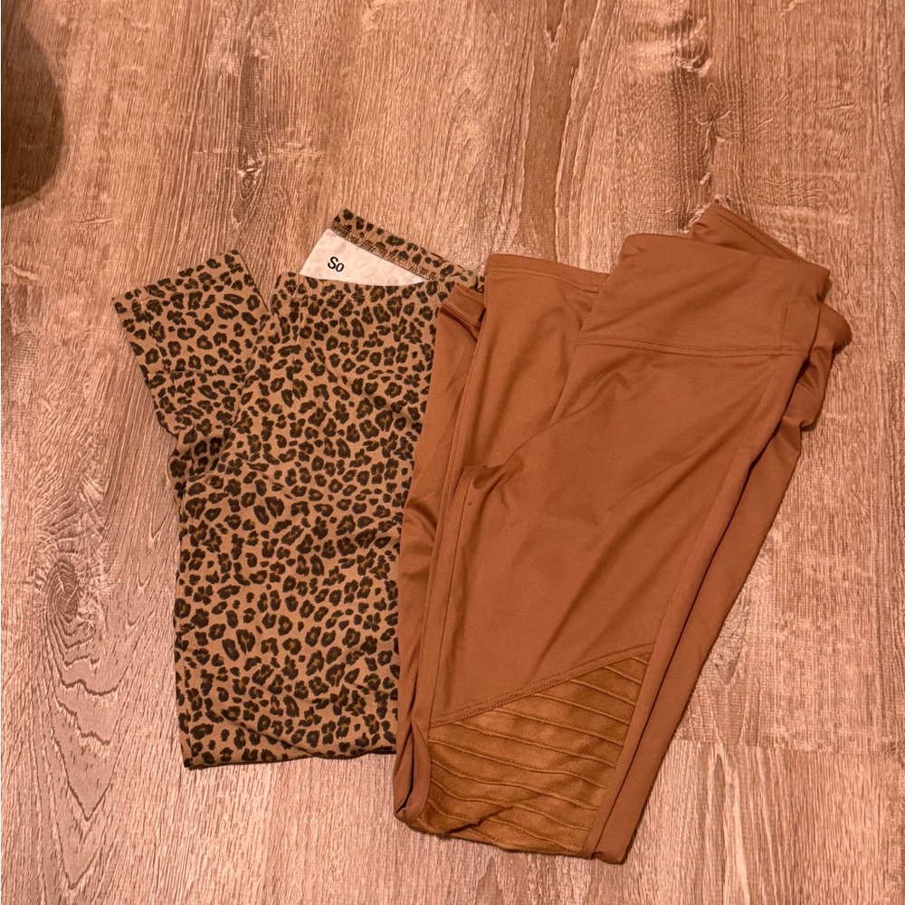 SO Leopard Print Leggings with Bonus Moto Leggings